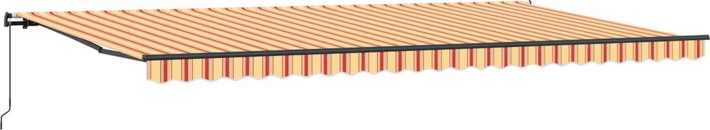 vidaXL Behúzható napellenző Sárga és narancs 600 × 350 cm