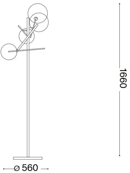 Ideal Lux - LED Állólámpa EQUINOXE 4xG4/2W/230V fényezett króm/füstös