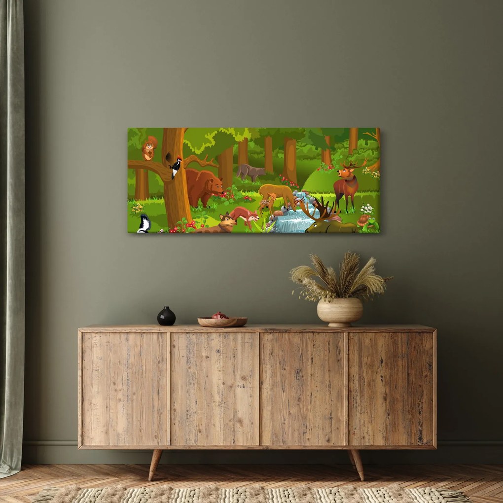 Gyermek kép állatokkal (120x50 cm)