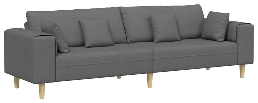 Szövet kanapé párnával Sötétszürke 208 cm szövet