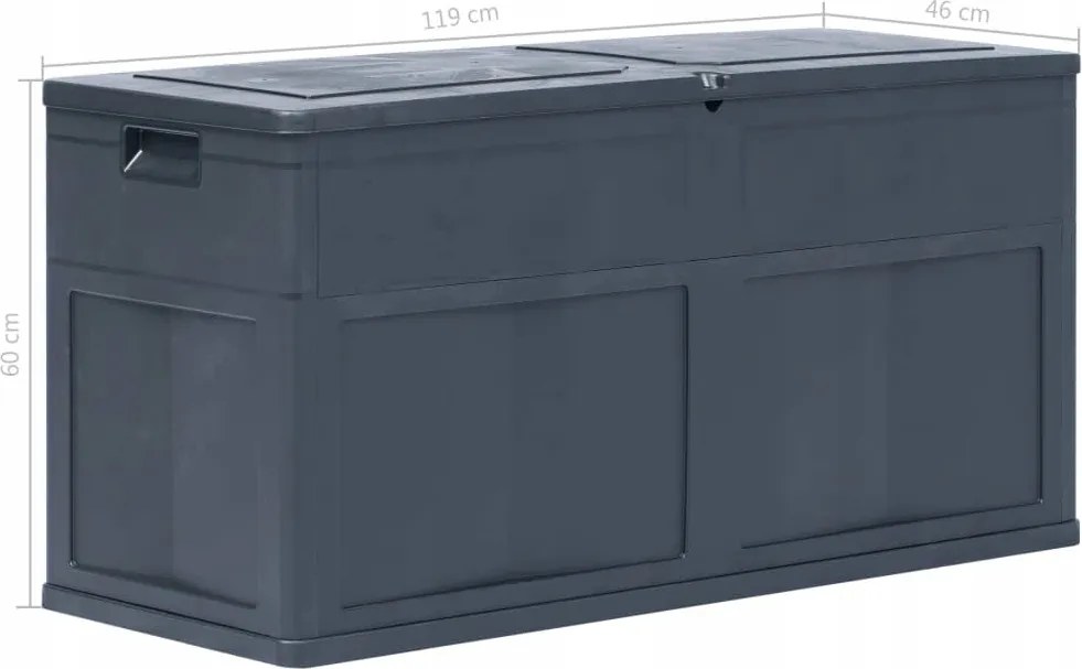 Kerti Láda 119 x 46 x 60 cm Műanyag, 320 L Fekete