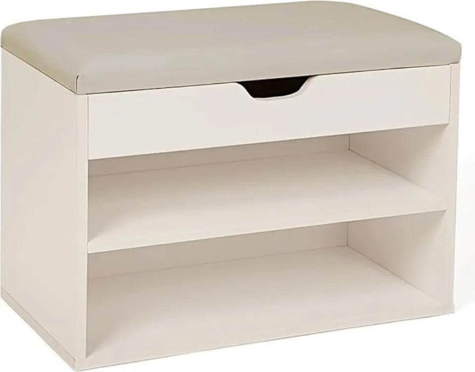 Pad Szekrény Cipőtartó Állvány Ülőhellyel Párnával Polcokkal