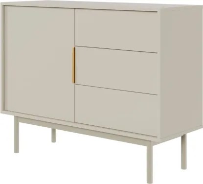 Komód 104 cm 1 ajtóval és 3 fiókkal kasmír színben arany fogantyúkkal – VIVA VI03