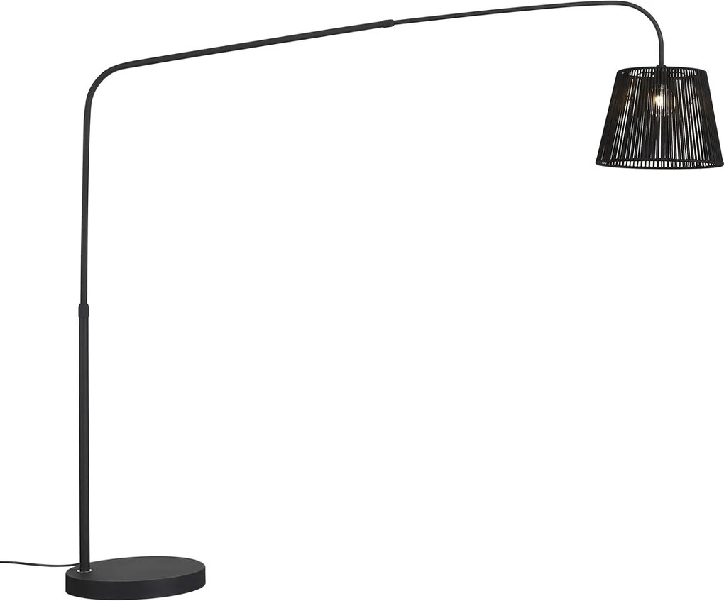 Japandi kültéri állólámpa fekete kötélárnyékolóval IP44 - Arc Jayla