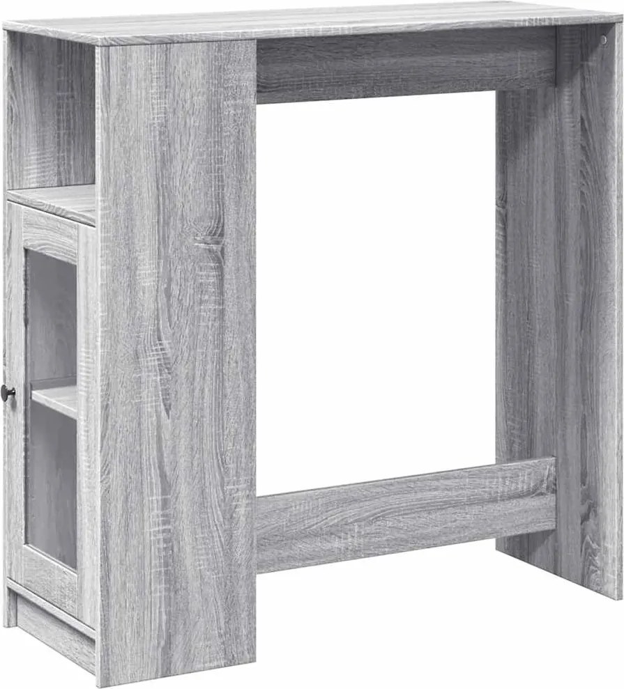 vidaXL szürke sonoma szerelt fa bárasztal tárolókkal 101x40x103,5 cm
