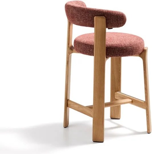 Terrakotta színű-világos natúr színű kőrisfa bárszék (ülésmagasság 65 cm) Granite – Kave Home