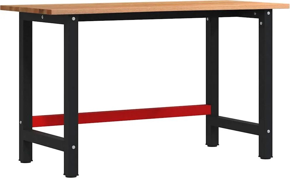 vidaXL világosbarna tömör tölgyfa munkapad 140 x 60 x 81,5 cm