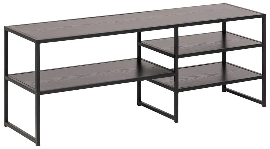 Seaford fekete TV-állvány kőrisfa dekorral, 120 x 46 cm - Actona