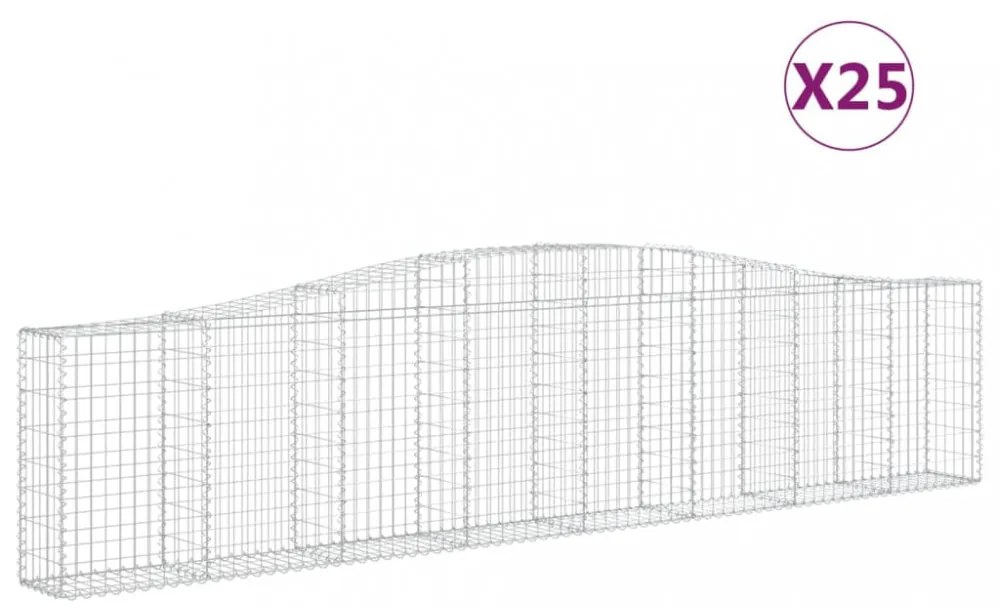 25 db íves horganyzott vas gabion kosár 400x30x80/100 cm
