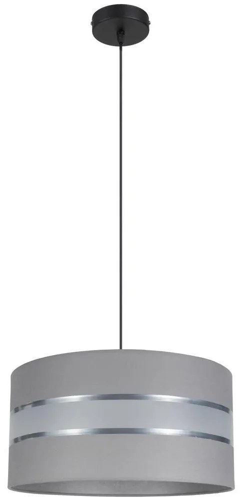 Csillár zsinóron CORAL 1xE27/60W/230V á. 40 cm szürke