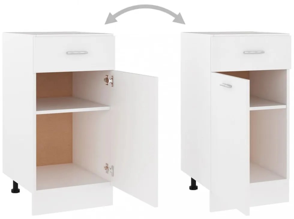 “Lyon” fehér szerelt fa fiókos alsószekrény 40 x 46 x 81,5 cm