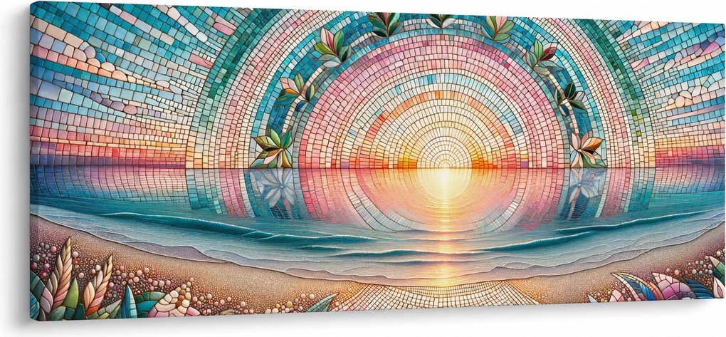 Kép – Naplemente mozaik (120x50 cm)