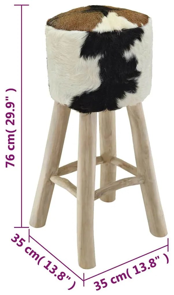 kecskebőr és tömör tíkfa bárszék