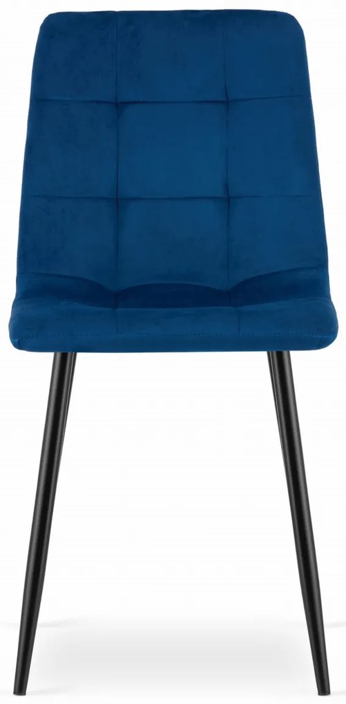 Kék bársony szék KARA fekete lábakkal