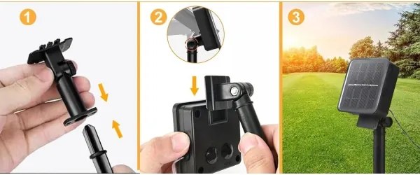 LED napelemes dekorációs fényfüzér 30xLED/8 üzemmód 500 mAh 10,6 m IP67 meleg fehér