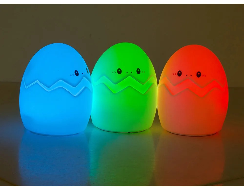 Szilikon LED gyerek éjjeli lámpa EGG 12,5 cm fehér