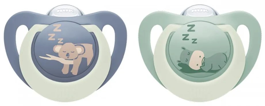 Baba cumi  NUK First Choice Night 0-6m 2 db Hippo/Koala, vel. 0-6 h
