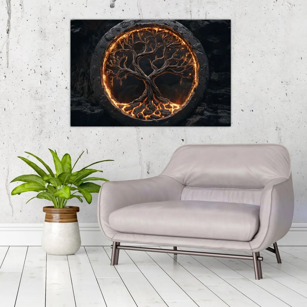 Kép – Életfa lávában I. (90x60 cm)