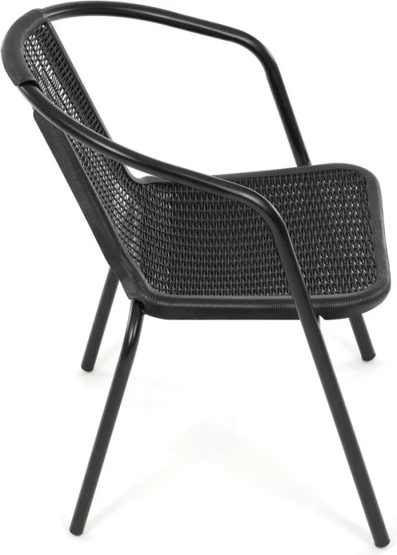 Kerti szék, fém, műanyag, fekete, AZC-H1001 BK