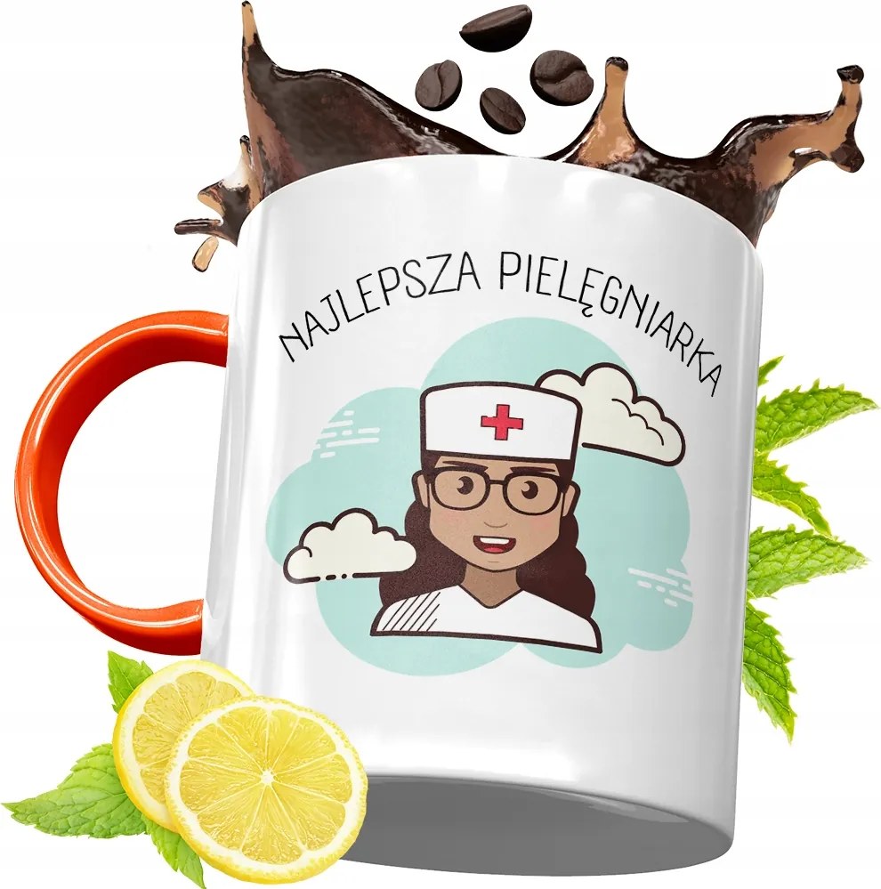 Narancssárga Bögre Ápolónőnek Ajándékba, fényképes nyomattal