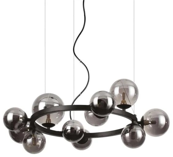 Ideal Lux - LED Csillár zsinóron PERLAGE 11xG9/3W/230V átm. 73 cm fekete/füstös