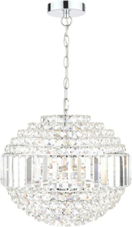 LAURA ASHLEY 3743651-Q VIENNA Kristály Függesztett Lámpa Fehér, Csiszolt Króm G9 IP20