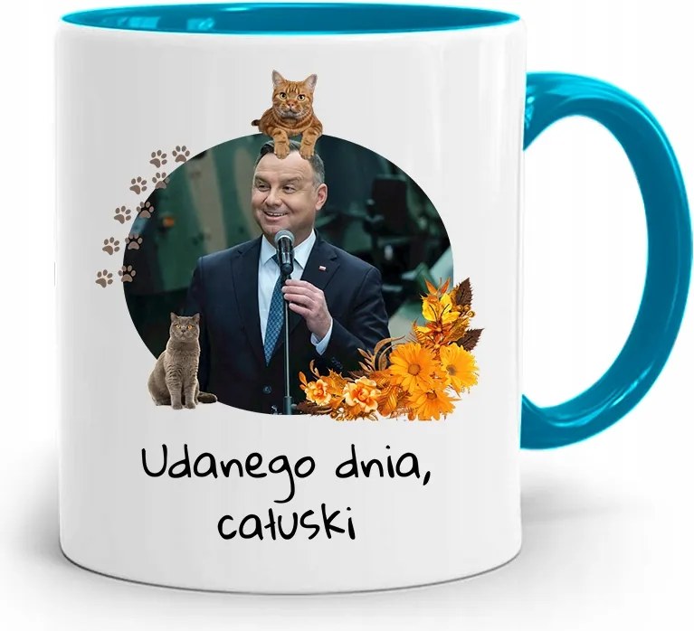 Duda András Kék Elnöki Bögre Neked, fényképes nyomattal