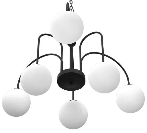 Csillár láncon CAMBRIDGE 6xE14/60W/230V fekete