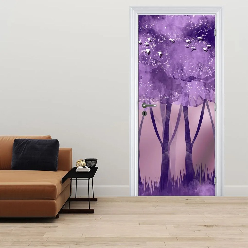 Fotótapéta ajtóra - Szarvas egy varázslatos erdőben (95x205cm)