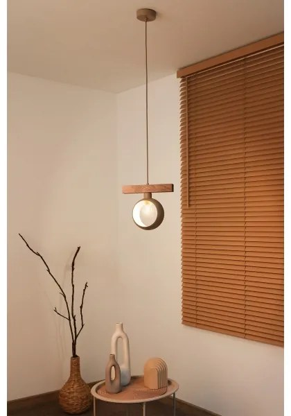 Duolla - Kábeles csillár IRONLINE 1xE27/15W/230V fenyő tölgy/bézs