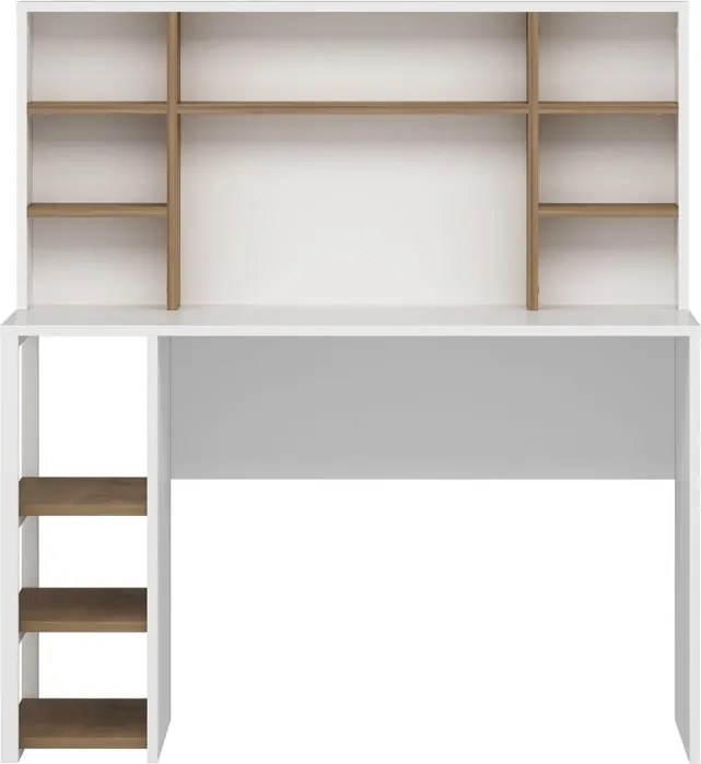 Liora irodai szekrény, fehér-dió, 120 cm