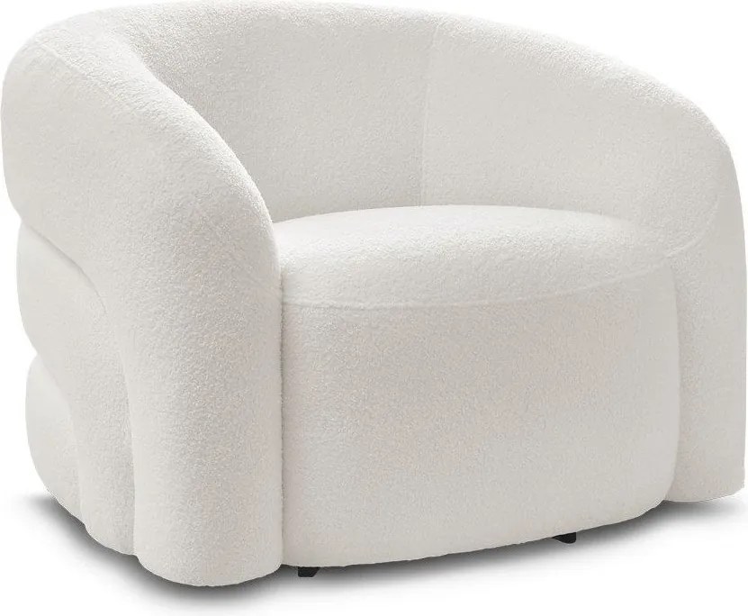 Fehér forgó buklé fotel Elina – Bobochic Paris