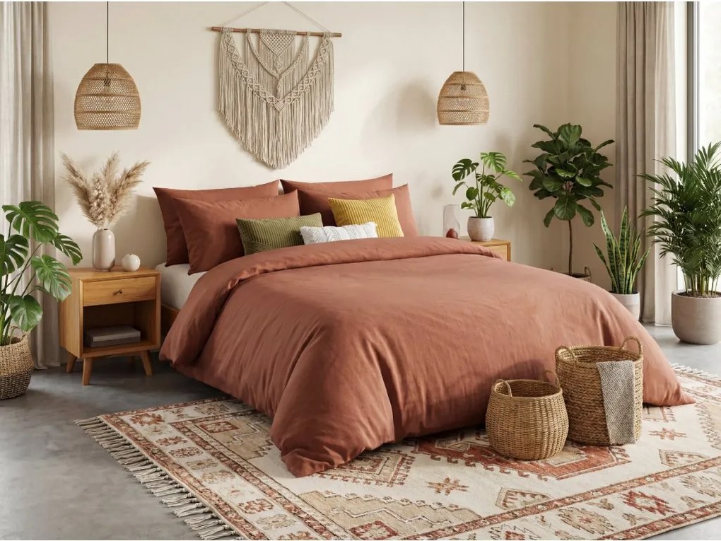 Pamut ágynemű CALMORA barna Ágyneműhuzat mérete: 2 db 70 x 90 cm | 200 x 200 cm