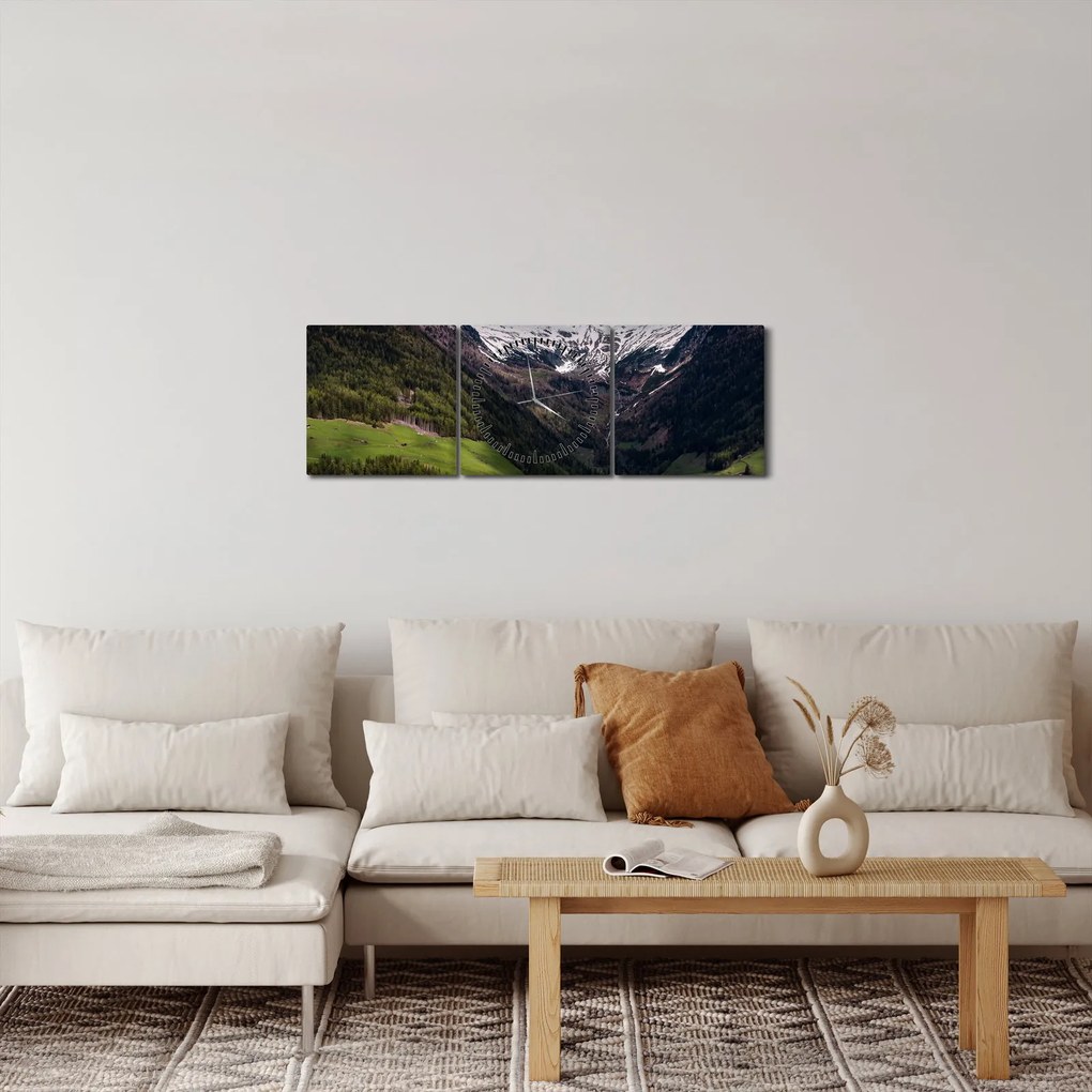 Kép - Völgy a hegyek alatt (órával) (90x30 cm)