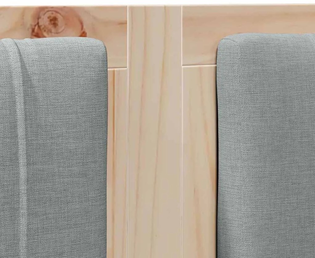 Kárpitozott fejtámla fejtámlával Barna 150 cm Tömör fenyőfa