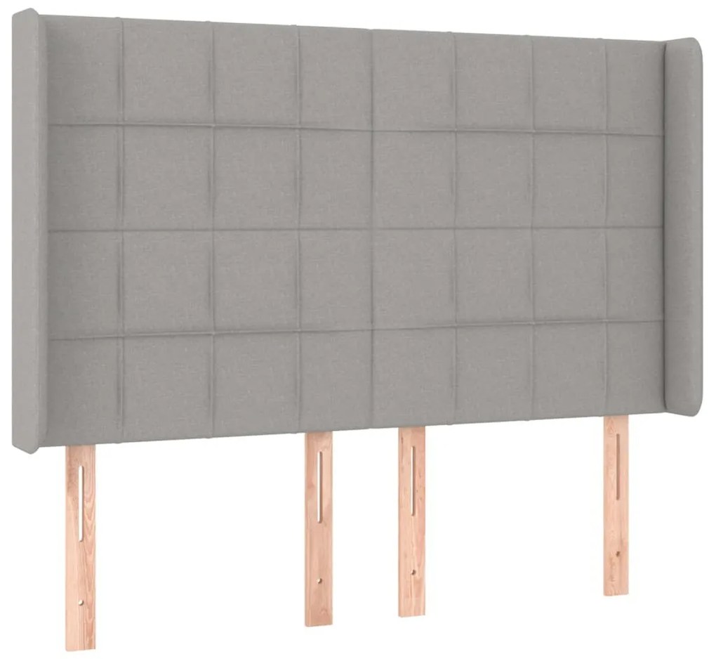 világosszürke szövet LED-es fejtámla 147x16x118/128 cm