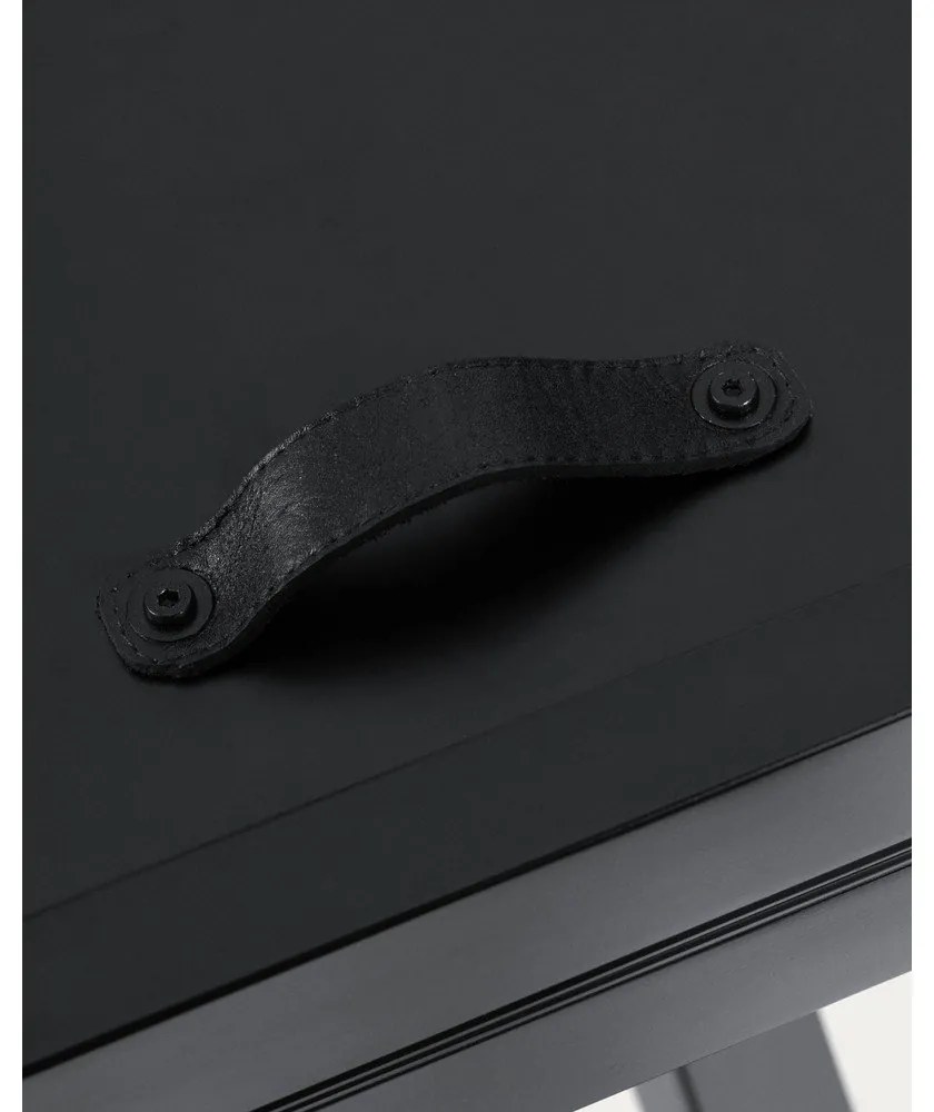 Fekete kerek bővíthető étkezőasztal üveg asztallappal ø 160 cm Vashti – Kave Home