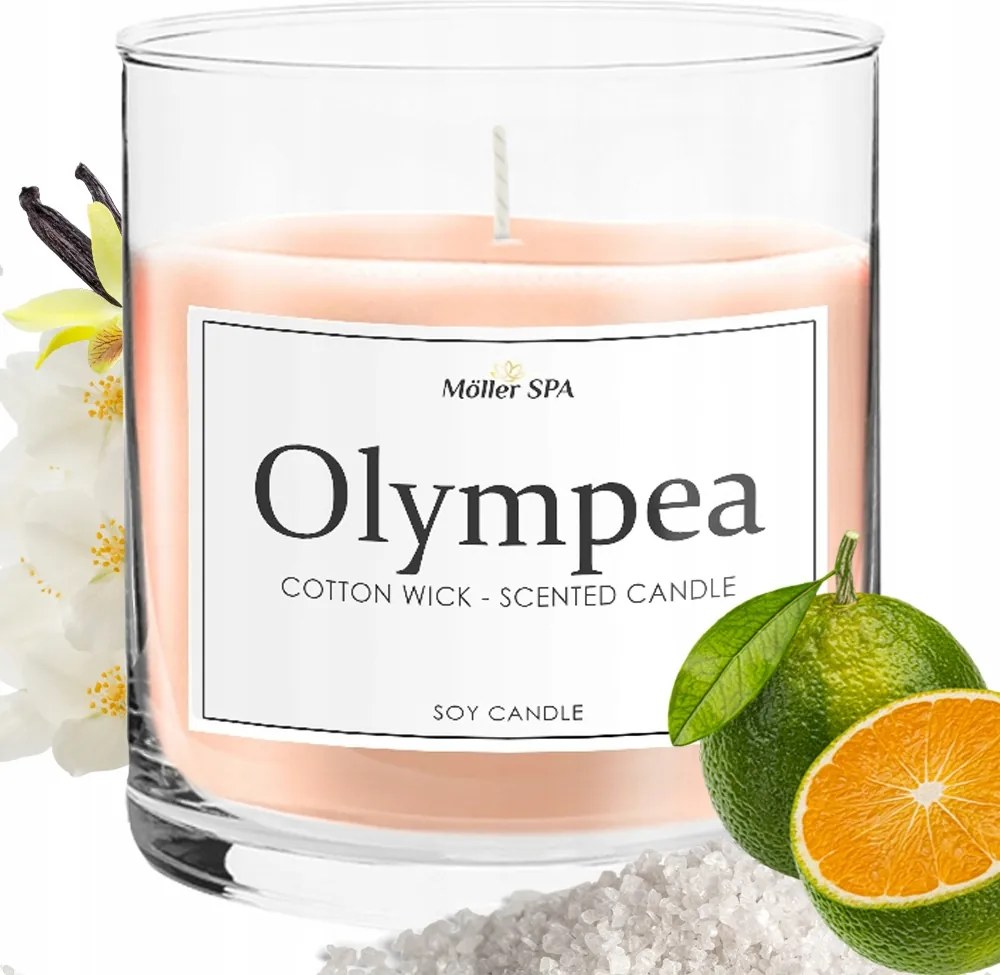 Möller Spa Olympea Szójagyertya Természetes Gyertya Parfüm Illattal
