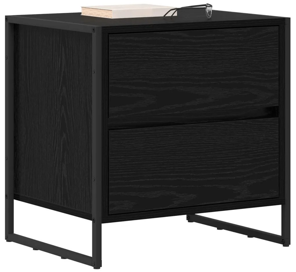 vidaXL Éjjeli asztal 2 pcs Fekete tölgy 50 x 39.5 x 50 cm Faanyag