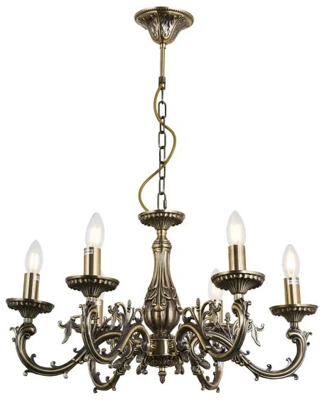 Brilagi - Csillár láncon CLASSIC 6xE14/60W/230V réz