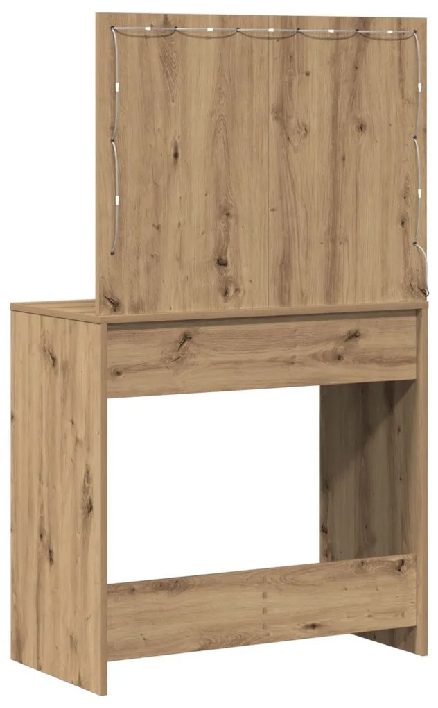 piperasztal LED világítással Kézműves tölgy 78.5x41x135 cm