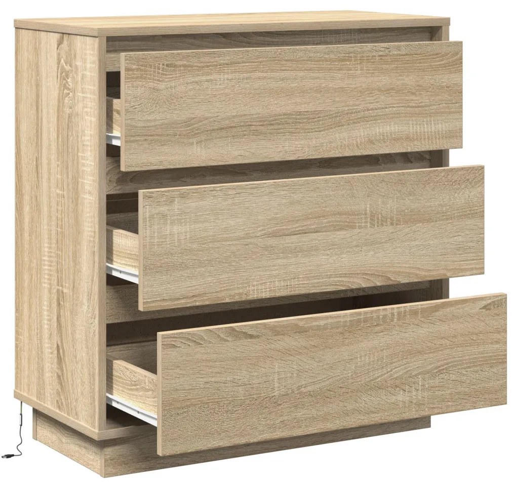 Éjjeli Asztal LED-del Sonoma Tölgy 71x34,5x75 cm Műanyag