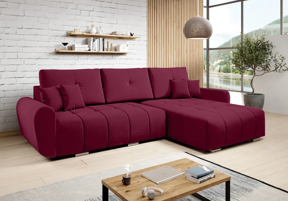 Univerzális ülőgarnitúra, anyag Monolith bordó, LONGA ROH