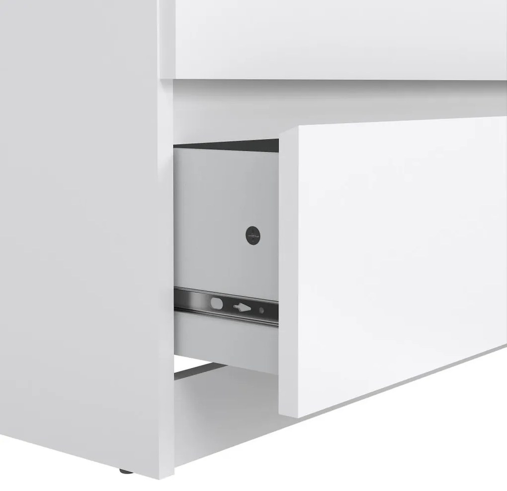 Simplicity komód 154 x 50 x 70 cm, fehér fényes