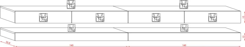 TV szekrény fehér / fehér magasfény színkombinációban – FLY DOUBLE