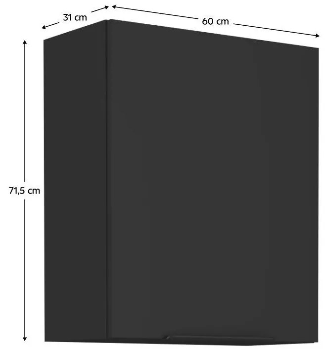 Felső konyhaszekrény Sobera 60 G 72 1F (fekete) . 1096998