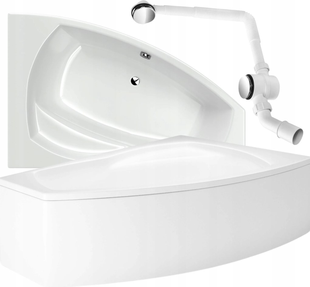 Sarokkád Ülőfelülettel Szifonnal Jobbos Aszimmetrikus 160X105