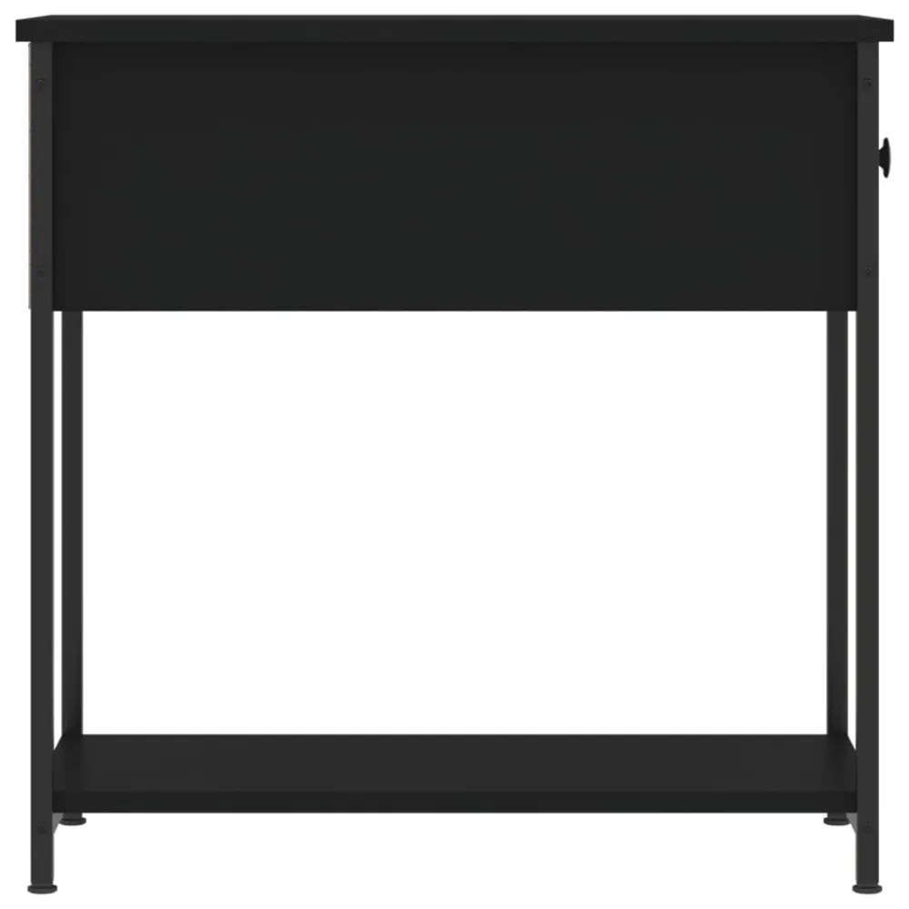 2 db fekete szerelt fa éjjeliszekrény 30x60x60 cm