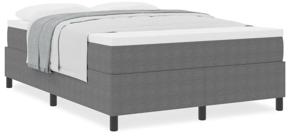 Boxspring ágy matraccal Szürke 140x200 cm Kordbársony