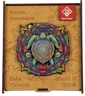 Puzzle, fa, A4, 100 darabos, PANTA PLAST Mandala Turtle (INP422000407)